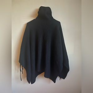 turtleneck poncho sweater